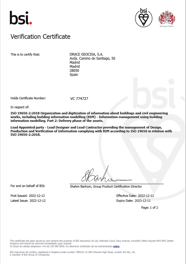 Certificado BIM - ISO 19650-2:2018