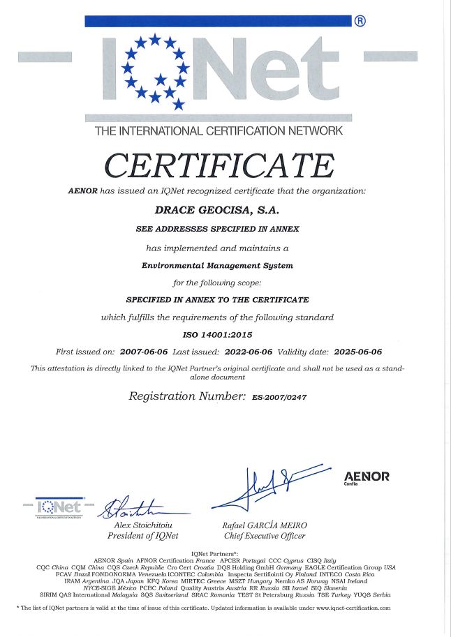 Certificate IQNET - Environmental Management System