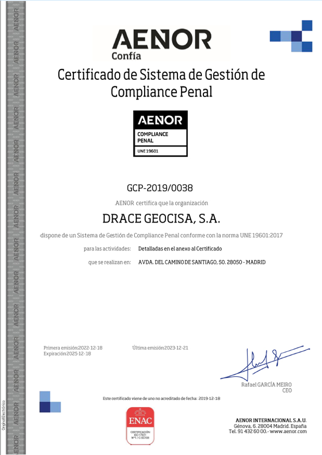 Certificación UNE 19601 - Sistema de Gestión de Compliance Penal