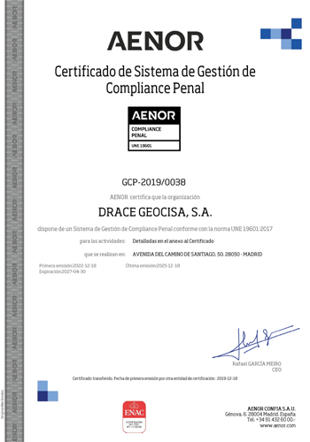 Certificación UNE 19601 - Sistema de Gestión de Compliance Penal