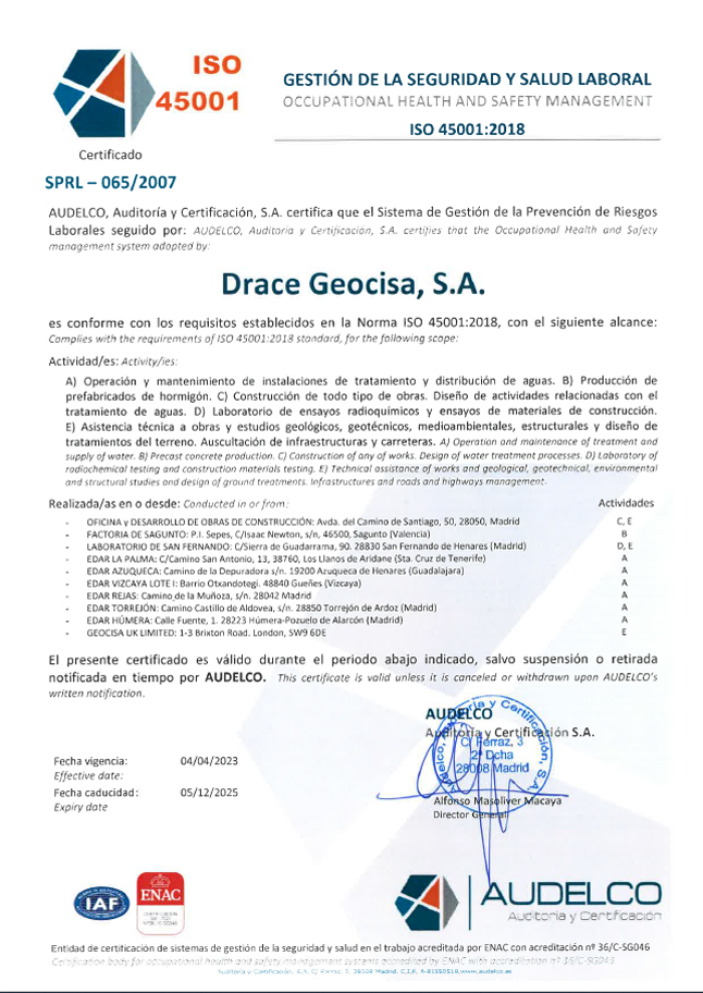 Certificado ISO 45001
