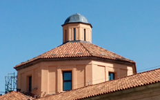 Obras de refuerzo y reparación de las cúpulas de La Real Fábrica de Cristales en La Granja de San Ildefonso, Segovia